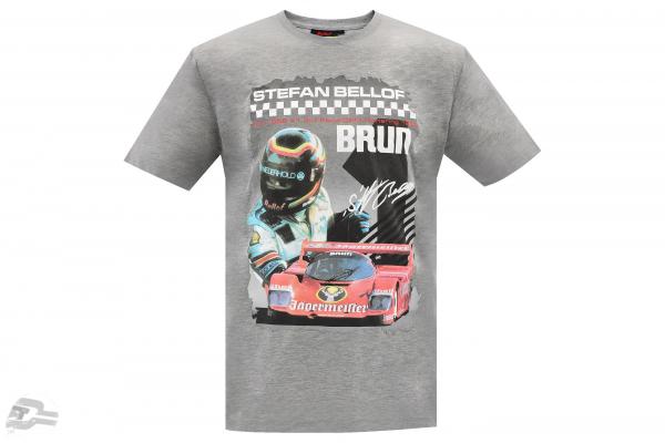 Stefan Bellof T-Shirt Brun 956 Norisring 1984 with frontprint gray
