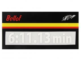 Stefan Bellof 3D sticker record lap 6:11.13 min white 120 x 25 mm
