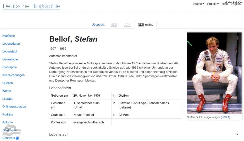Wissenschaftlich fundierte Biographie zu Stefan Bellof
